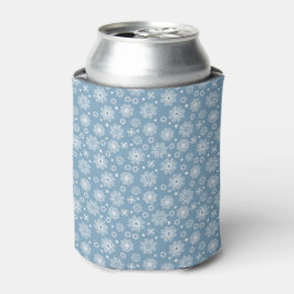 BLAUW MET WITTE HOLIDAY SNOWFLAKS BLIKJESKOELER