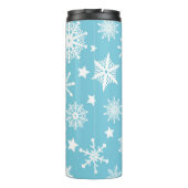 BLAUW MET WITTE HOLIDAY SNOWFLAKS THERMOSBEKER (Achterkant)