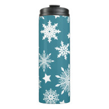 BLAUW MET WITTE HOLIDAY SNOWFLAKS