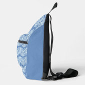 BLAUW MET WITTE KANT LOOK RIJEN SLING BAG (Rechts)