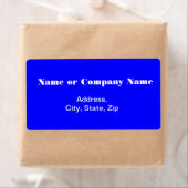 Blauw met witte letters etiket (Insitu)