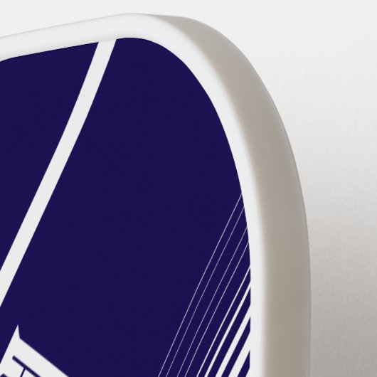  blauw met witte lijnen pickleball paddle (Links Detail)