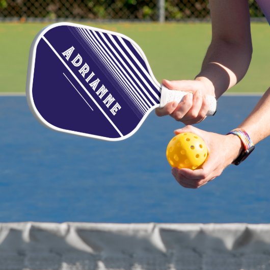 blauw met witte lijnen pickleball paddle (Insitu)