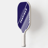 blauw met witte lijnen pickleball paddle (Links)