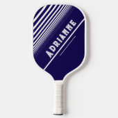 blauw met witte lijnen pickleball paddle (Achterkant)