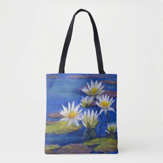 Blauw met witte Lily, groen met roze Lily Tas (Voorkant)