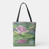Blauw met witte Lily, groen met roze Lily Tas (Achterkant)