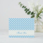 Blauw met witte Polka Dot Dank u kaarten (Staand voorkant)