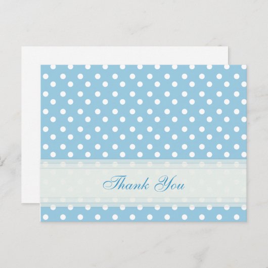 Blauw met witte Polka Dot Dank u kaarten (Voorkant / Achterkant)