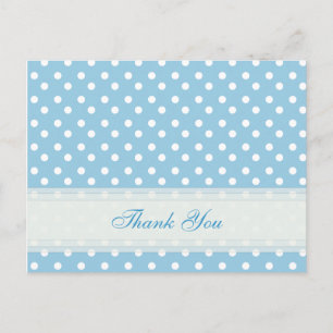 Blauw met witte Polka Dot Dank u kaarten