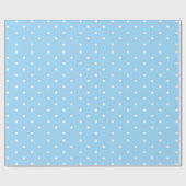 Blauw met witte pooldots cadeaupapier (Vlak)
