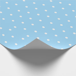 Blauw met witte pooldots cadeaupapier