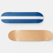 Blauw met witte racestreep persoonlijk skateboard (Horizontaal)