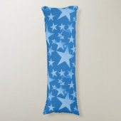 Blauw met witte sterren Aangepaste katoenbody Pill Lichaamskussen (Voorkant Verticaal)