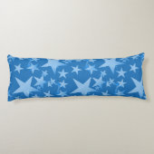 Blauw met witte sterren Aangepaste katoenbody Pill Lichaamskussen (Achterkant)