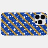 BLAUW MET WITTE STERREN EN GOUDEN STREPEN Case-Mate iPhone CASE (Achterkant (horizontaal))