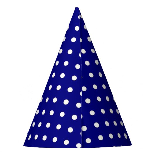 Blauw met Witte Stippen Party Pet Feesthoedjes (Achterkant)