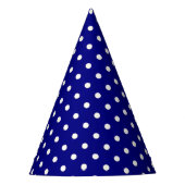 Blauw met Witte Stippen Party Pet Feesthoedjes (Voorkant)