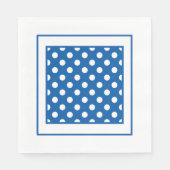 Blauw met witte stippen servet (Voorkant)
