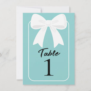 Blauw Met Witte Strikken Coquette Tafelnummer