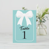 Blauw Met Witte Strikken Kokette Tafelnummer (Staand voorkant)