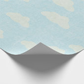 Blauw met witte wolken cadeaupapier (Hoek)
