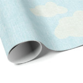 Blauw met witte wolken cadeaupapier (Rol Hoek)