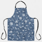 BLAUW MET ZILVEREN WINTERSNEEUWVLOKKEN SCHORT (Voorkant)