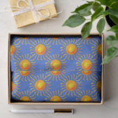 Blauw met zon tissuepapier (Geschenk)
