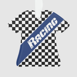 Blauw met zwart ornament