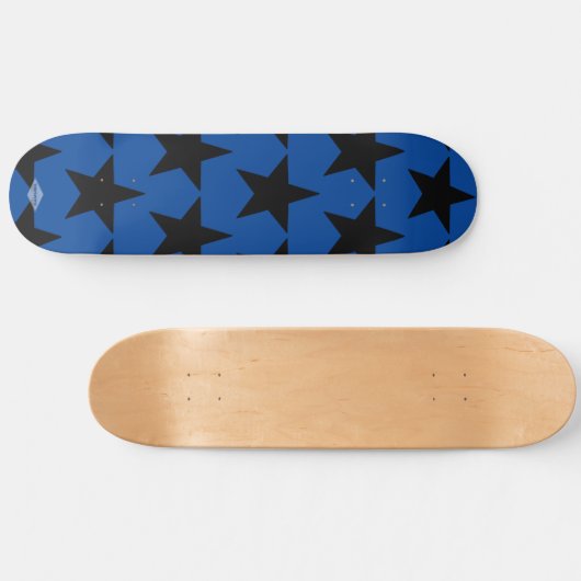 Blauw met zwarte sterren HAMbWG-skateboard Persoonlijk Skateboard (Horizontaal)