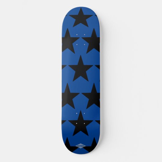 Blauw met zwarte sterren HAMbWG-skateboard Persoonlijk Skateboard (Voorkant)