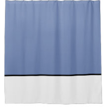 Blauw met zwarte/witte vlekgordijnen