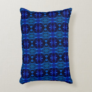 Blauw met 'zwevende' verstrengelde lijnen accent kussen