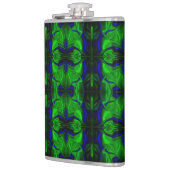 Blauw met 'zwevende' verstrengelde lijnen heupfles (Links)