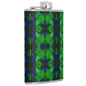 Blauw met 'zwevende' verstrengelde lijnen heupfles (Rechts)