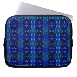 Blauw met 'zwevende' verstrengelde lijnen laptop sleeve
