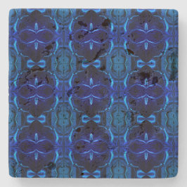 Blauw met 'zwevende' verstrengelde lijnen stenen onderzetter