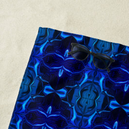 Blauw met 'zwevende' verstrengelde lijnen strandlaken