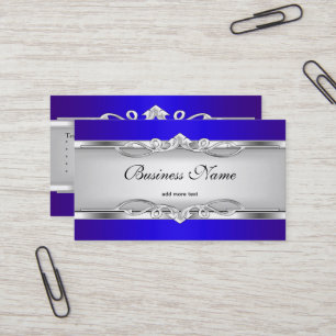 Blauw metaal chroom uitzicht Elegante witte stijl Visitekaartje