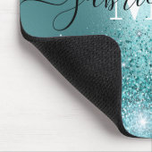 Blauw Metaal en Glitter Muismat (Hoek)