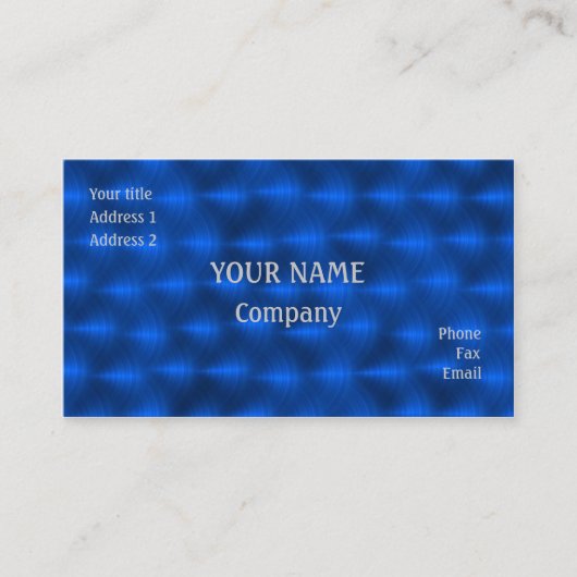 Blauw metaal visitekaartje (Voorkant)