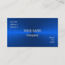 Blauw metaal visitekaartje