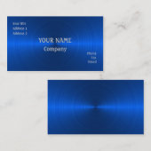 Blauw metaal visitekaartje (Voorkant / Achterkant)