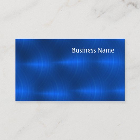 Blauw metaal visitekaartje (Voorkant)