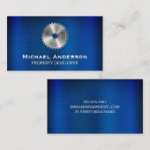 Blauw Metaalglans | Cirkelzaag Visitekaartje (Voorkant / Achterkant)