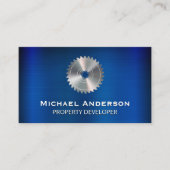 Blauw Metaalglans | Cirkelzaag Visitekaartje (Voorkant)