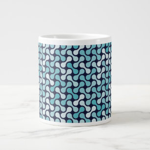 Blauw metaball patroon grote koffiekop