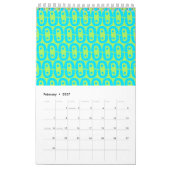 Blauw metaball patroon kalender (Feb 2027)