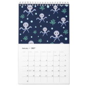 Blauw metaball patroon kalender (Jan 2027)